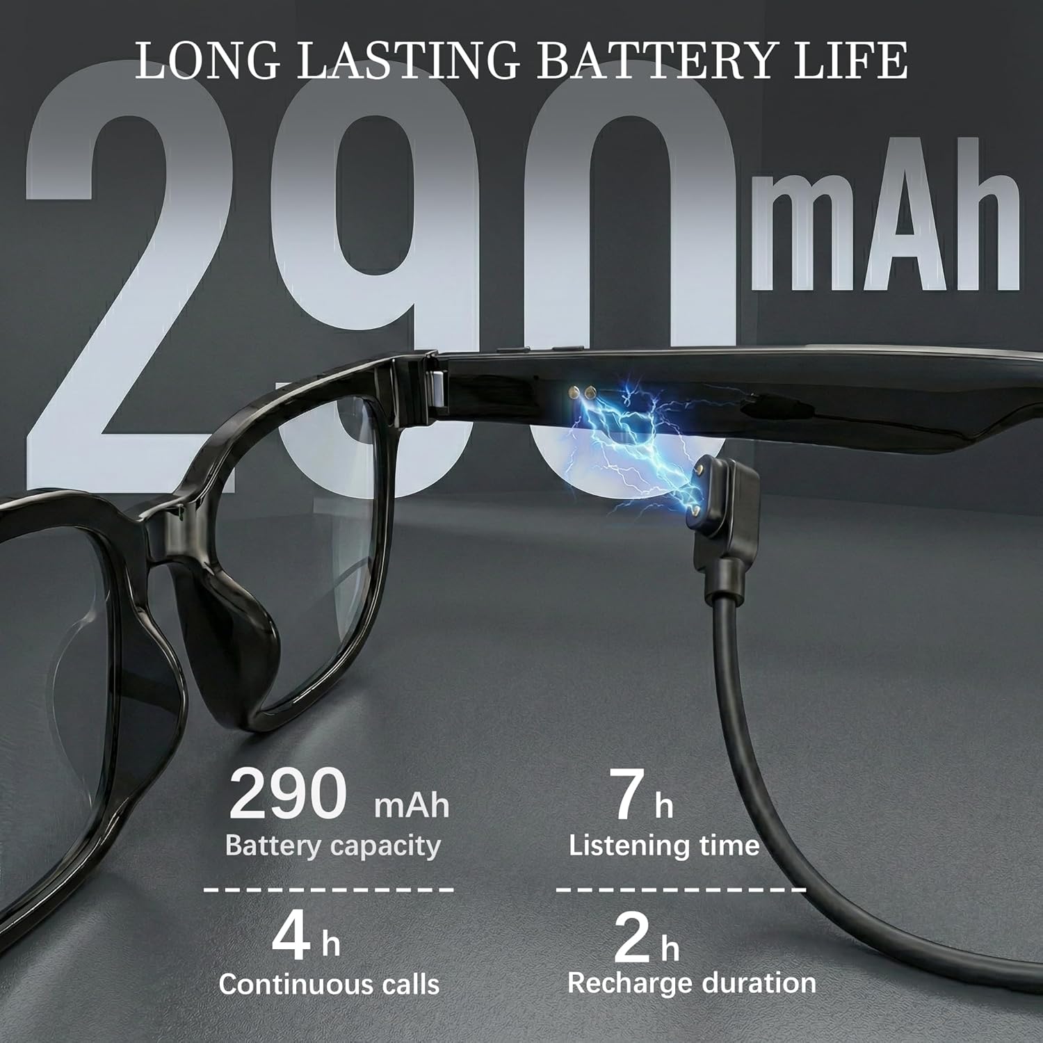 EarlySincere AI Smart Glasses with 4K Camera & ChatGPT, Photochromic Transition Lenses + Extra Blue Light, Real-time Translator & Meeting Minutes, Voice Control Smart Wearable - Image 5