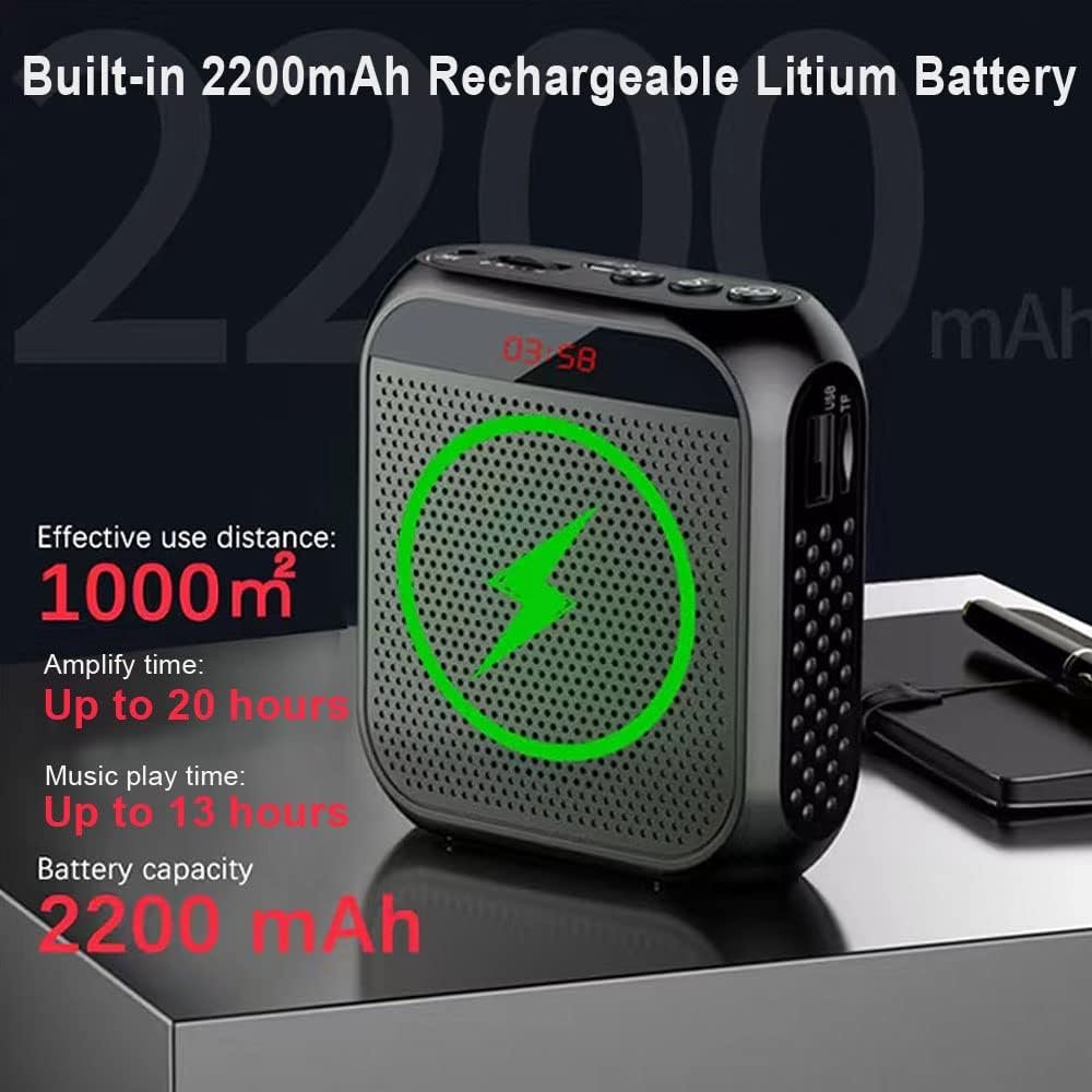 Portable Voice Amplifier for Teachers, 2200mAh Rechargeable Personal Amplifier Mic PA System Headset Microphone with Speaker for Teachers, Training, Meeting, Tour Guide, Yoga, Classroom (Rose) - Image 3