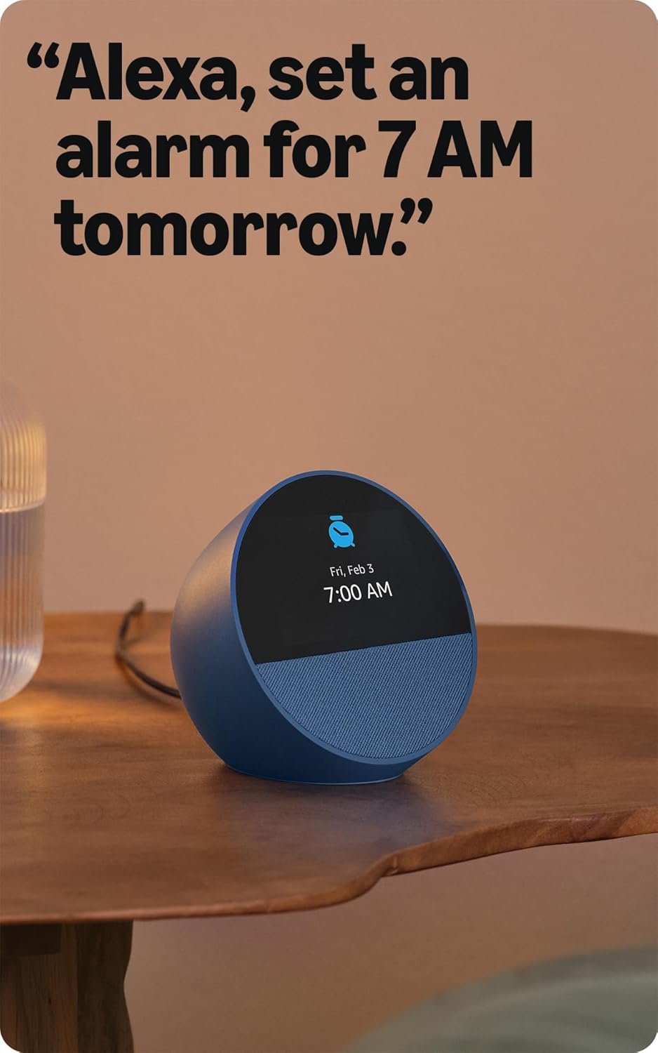 Like-New Amazon Echo Spot (newest model), Great for nightstands, offices and kitchens, Smart alarm clock, Designed for Alexa+, Glacier White - Image 5