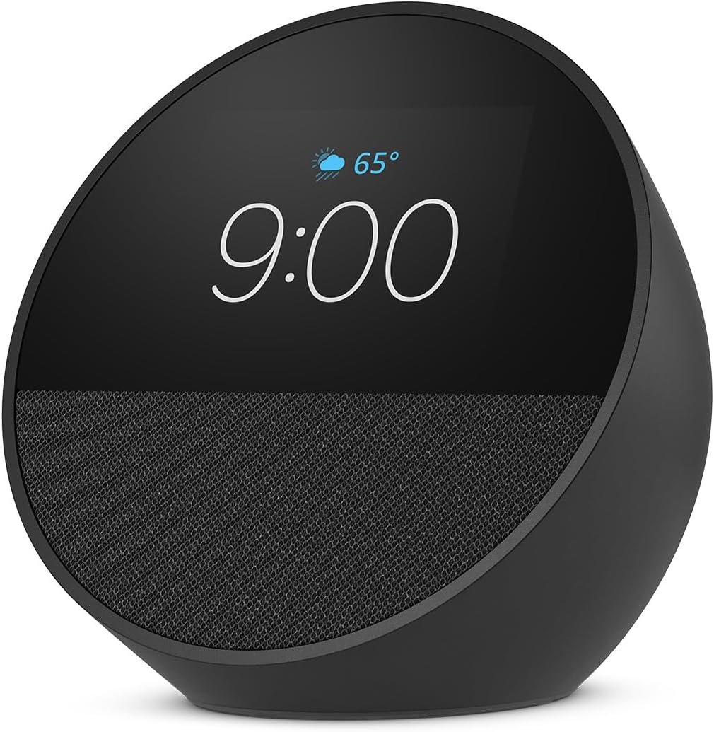 Like-New Amazon Echo Spot (newest model), Great for nightstands, offices and kitchens, Smart alarm clock, Designed for Alexa+, Black - Image 2