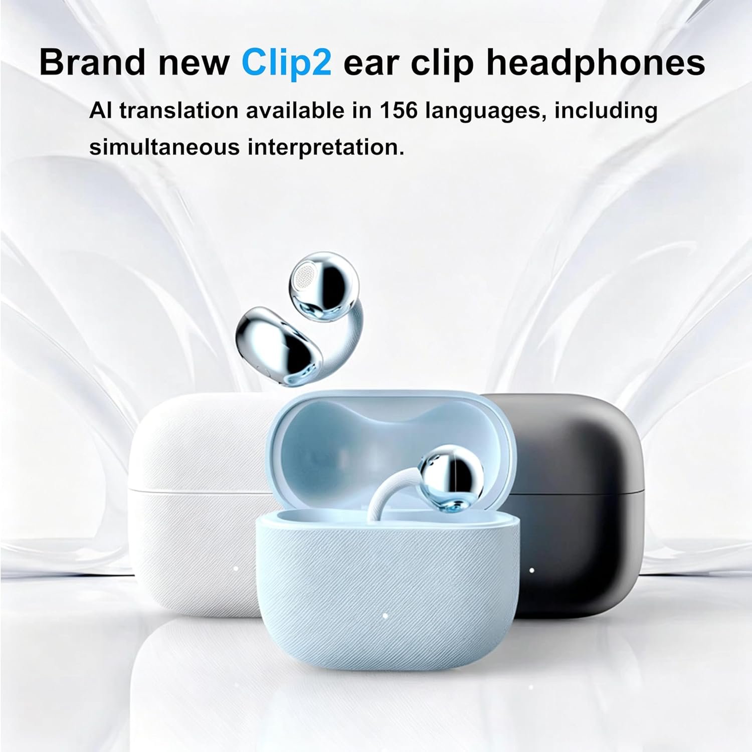AI Translation Earbuds Real Time, 2026 Upgrade Wireless Bluetooth Translation Earbuds Real Time Language Translator, 164 Languages Wireless Bluetooth Headphone for Business/Learning/Travel (White) - Image 3