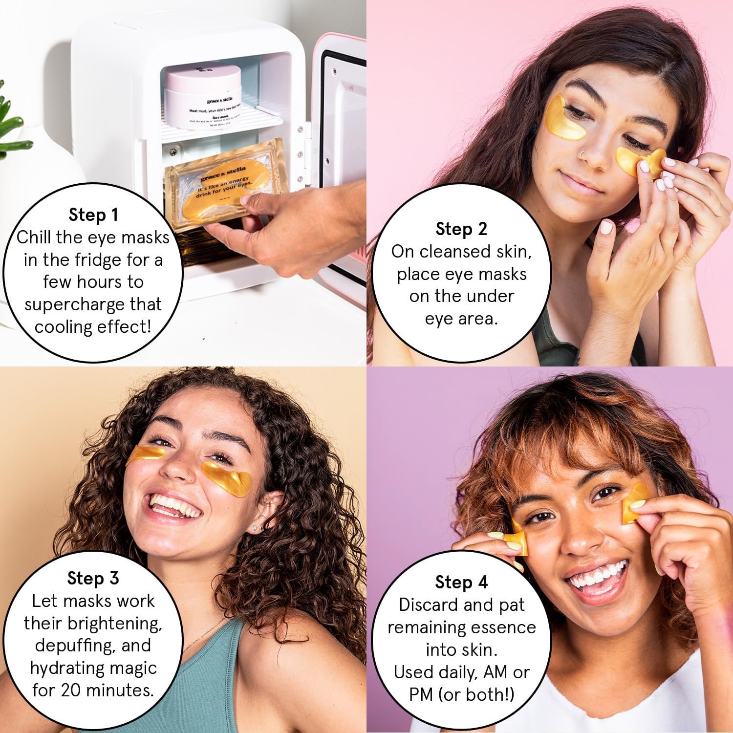 grace & stella Award Winning Under Eye Mask - Mothers Day Gifts Bulk - Gel Eye Patches for Dark Circles, Puffy Eyes, Wrinkles, Undereye Bags - Gifts for Teen Girls - Vegan (48 Pairs, Gold) - Image 6