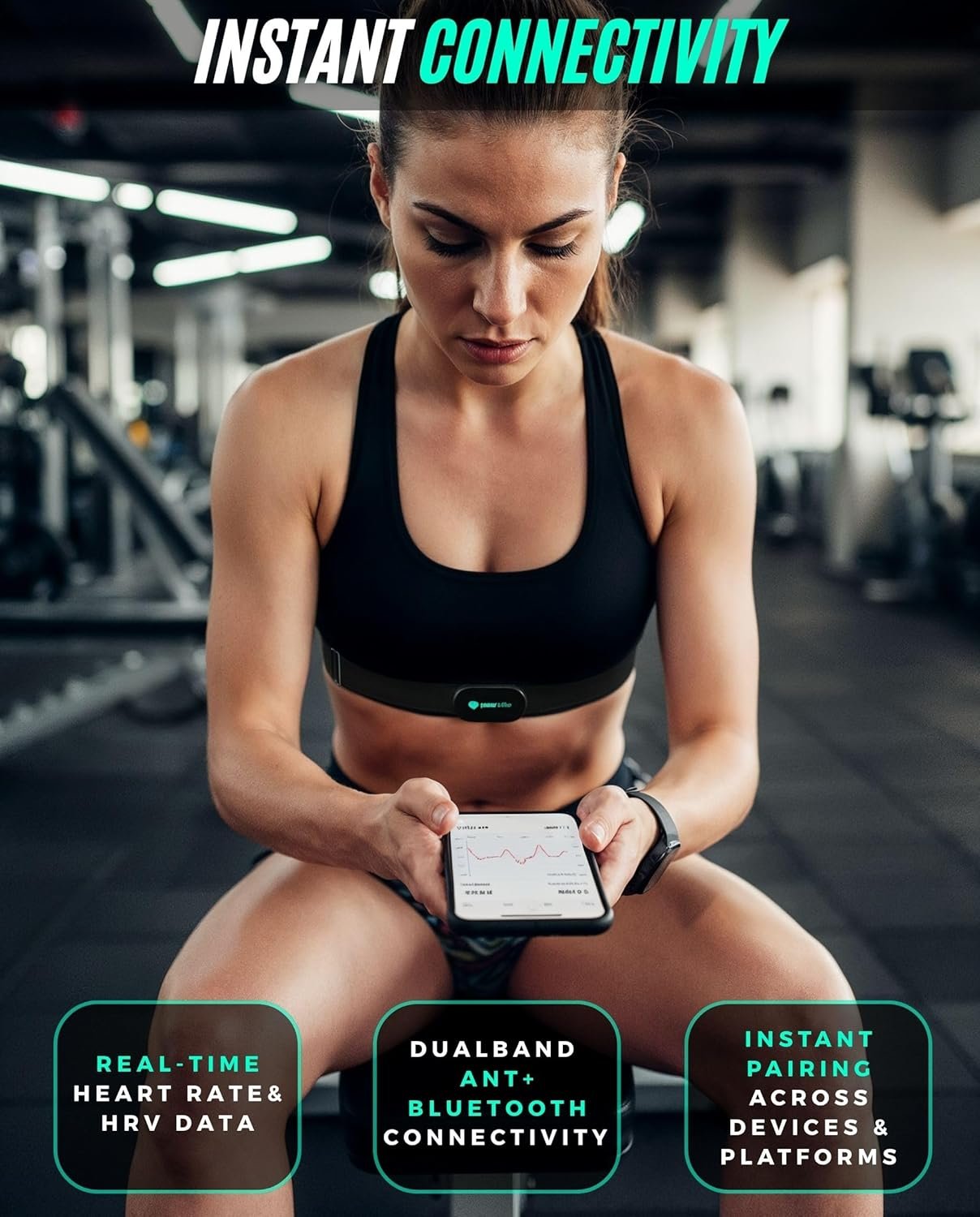 Powr Labs Bluetooth and ANT+ Heart Rate Monitor Chest Strap - All Day Comfort, Easy Connectivity - Compatible with Polar, Garmin, Peloton, Wahoo - Image 2