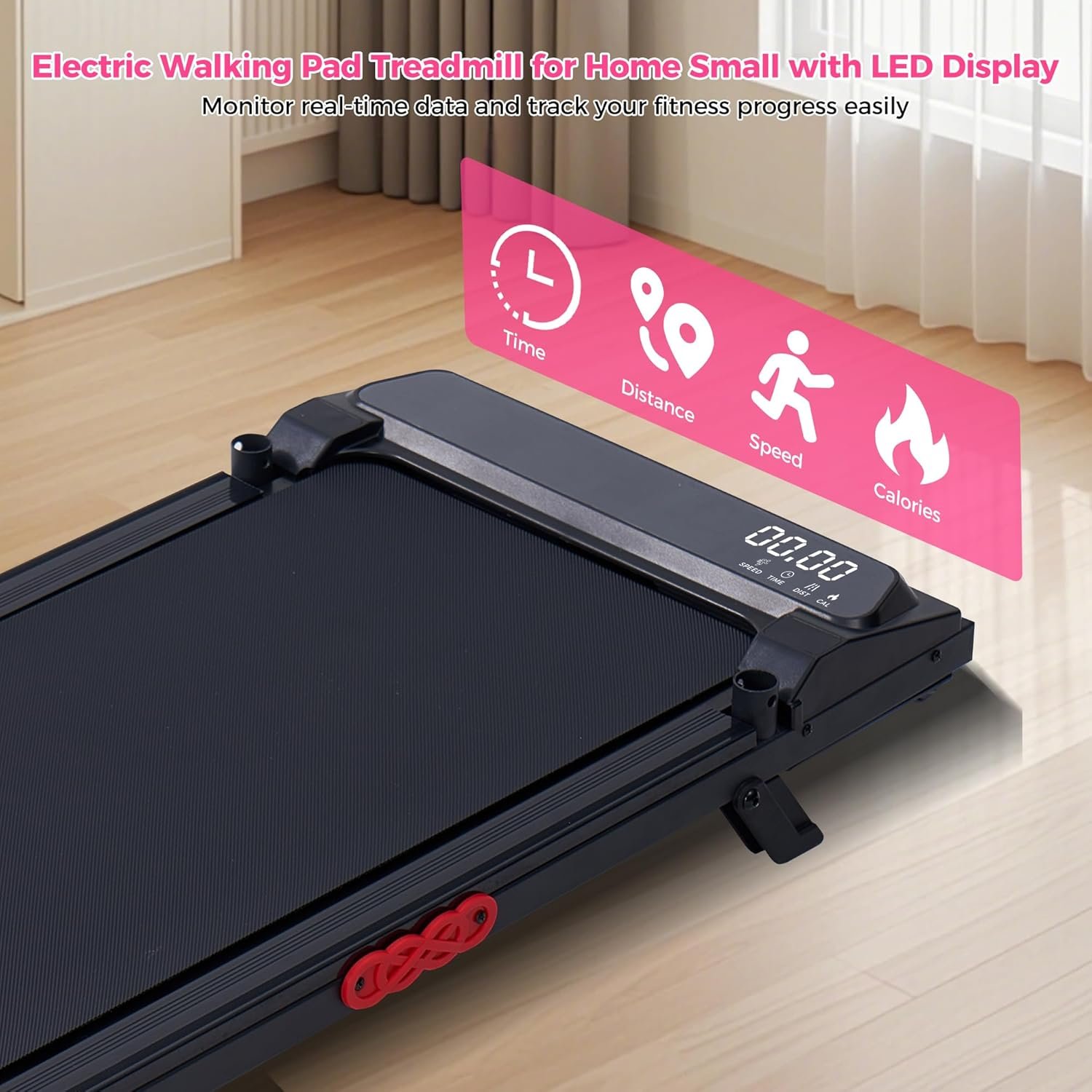 Walking Pad with Incline, 2026 Upgrade Electric Small Walking Pad with Handle Bar, 3.0HP Protable Walking Pad Treadmill with Handles and Incine for Home Small, 0.6-7.6MPH, 350LBS - Image 8