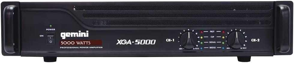 Gemini Professional 5000W 2-Channel Power Amplifier – High-Powered DJ & PA Audio Amp with XLR/RCA Inputs, Bridge Mode, Built-in Protection & Cooling for Live Sound & Installations (XGA-5000) - Image 3