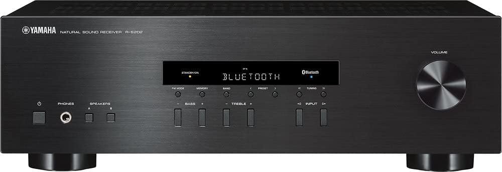 Yamaha Audio 2021 Yamaha R-S202 Stereo Receiver with Built-In Bluetooth Connectivity, Up to 100W Per Channel at 8 Ohms, 4 x RCA-In, 1 x RCA-Out, Front Panel 1/4'' Headphone Output (Black) (Renewed) - Image 3