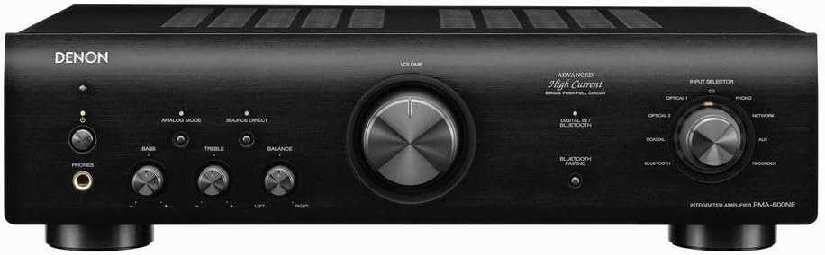 Denon PMA-600NE Bluetooth Stereo Amplifier | 2 Channel Amplifier Home Audio | Integrated Amp | 70W x 2 | Built-in DAC & Phono Pre-Amp | Analog Mode | Advanced Ultra High Current Power