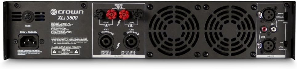 Crown XLi3500 Two-channel, 2700-Watt Bridged 8Ω Power Amplifier. Professional DJ, PA, Stage Amp. Black - Image 4
