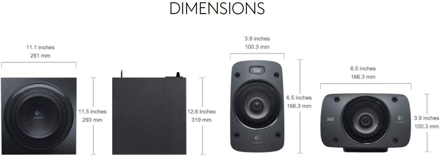 Logitech Z906 5.1 Surround Sound Speaker System - THX, Dolby Digital and DTS Digital Certified - Black - Image 3