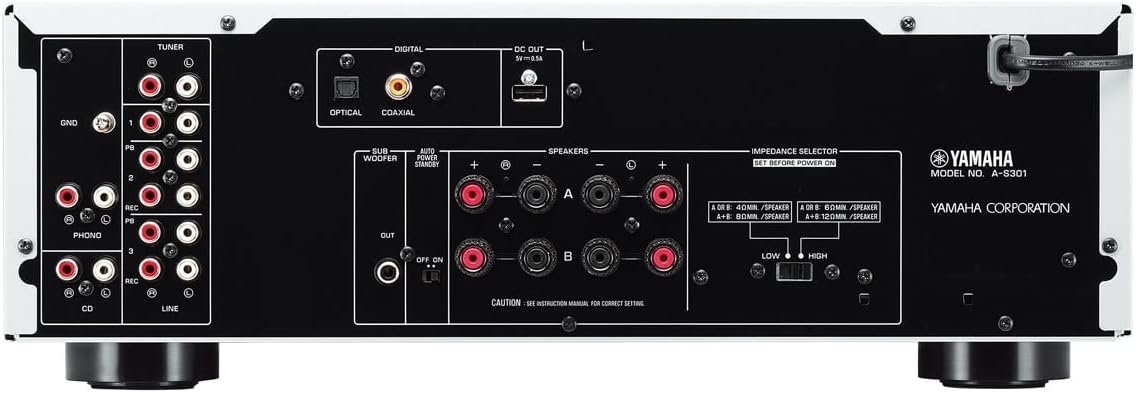 Yamaha Audio A-S301BL Natural Sound Integrated Stereo Amplifier (Black) - Image 3