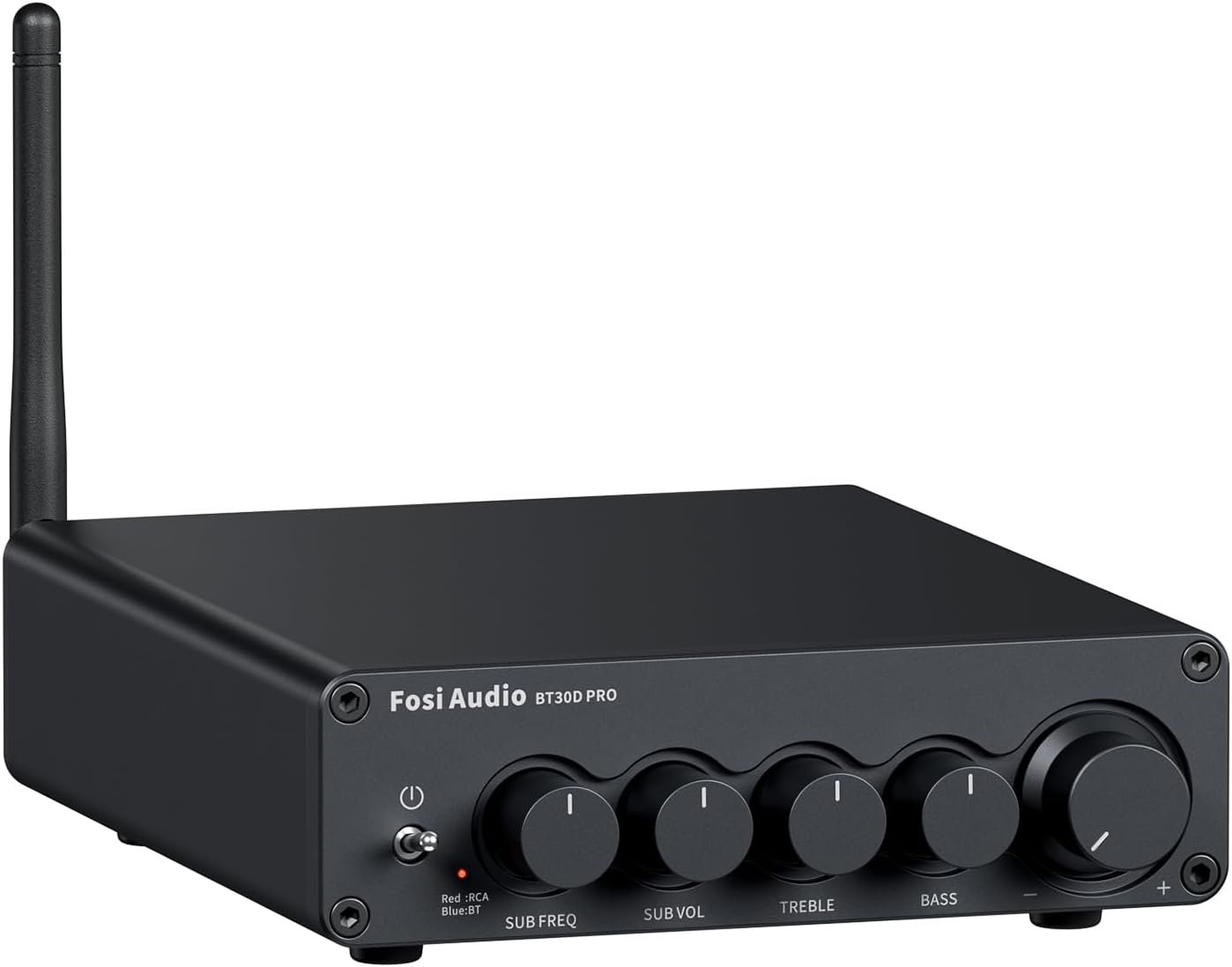 Fosi Audio Bluetooth Subwoofer Amplifier 2.1, BT30D Pro Subwoofer Amp with TPA3255 Chips 165W x2+350W & Bass Treble Control, 2.1 Channel Sub Amplifier for Desktop/Outdoor/Bookshelf Speakers