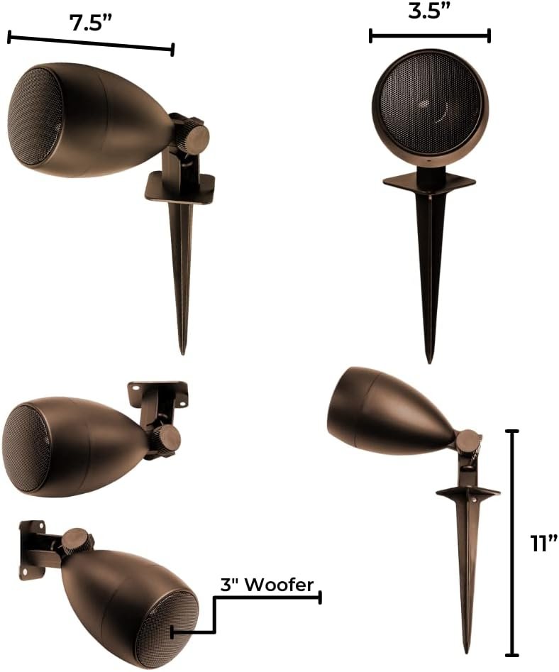 OSD Audio 3" Landscape In Ground 60W Speaker, Outdoor Weather Resistant, LS3 Bronze (Pair) - Image 3