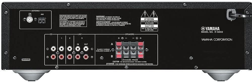Yamaha Audio 2021 Yamaha R-S202 Stereo Receiver with Built-In Bluetooth Connectivity, Up to 100W Per Channel at 8 Ohms, 4 x RCA-In, 1 x RCA-Out, Front Panel 1/4'' Headphone Output (Black) (Renewed) - Image 4