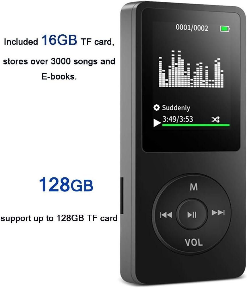 MP3 Player, Music Player with 16GB Micro SD Card, Build-in Speaker/Photo/Video Play/FM Radio/Voice Recorder/E-Book Reader, Supports up to 128GB (Dark Blue) - Image 4