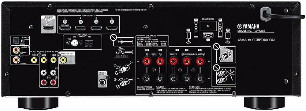 Yamaha RX-V385 5.1-Channel 4K Ultra HD AV Receiver with Bluetooth (Renewed) - Image 3