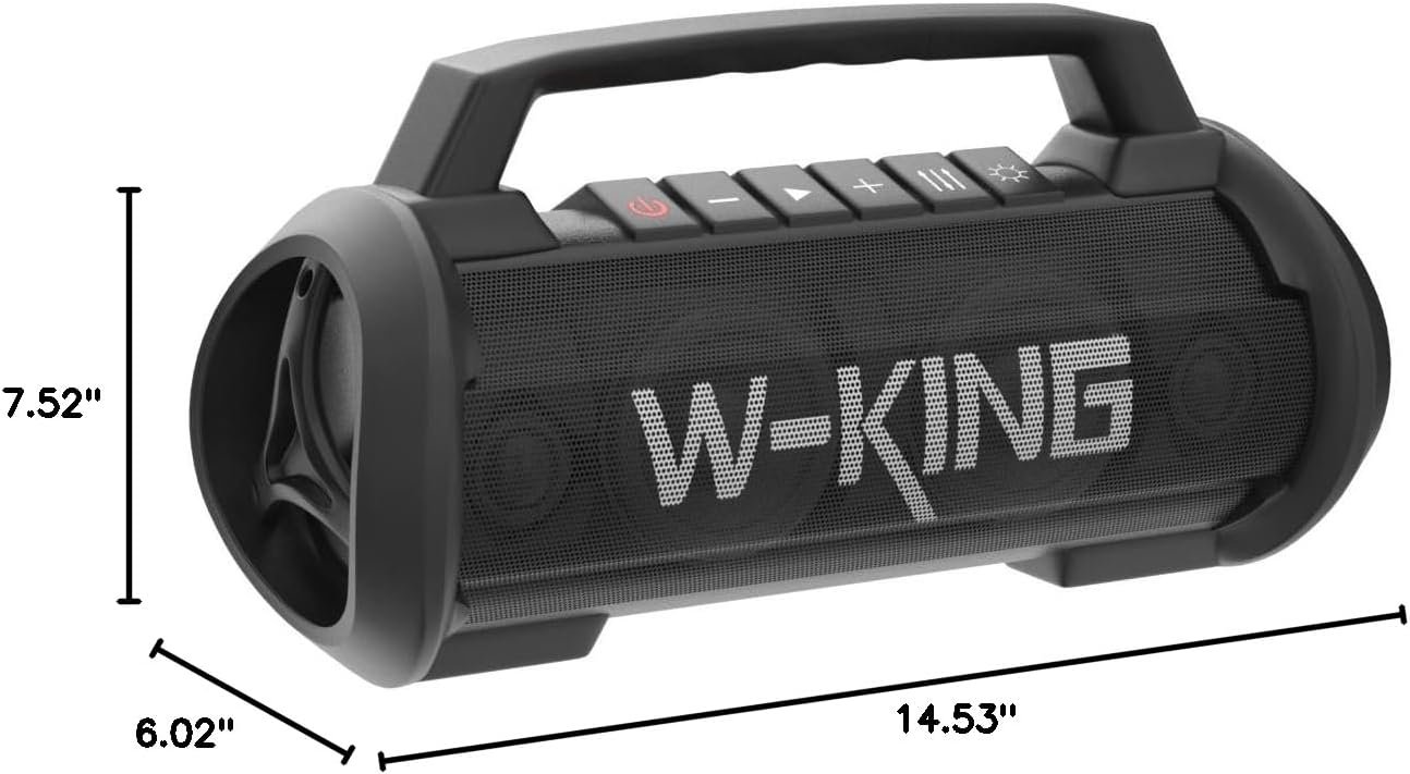 W-KING Portable Speakers Bluetooth Wireless, 120W Max Loudest Bluetooth Speaker, IPX6 Waterproof Outdoor Speaker with 70W Deep Bass/2*Subwoofer/DSP/EQ/42H/LED/MAC-in/TF/2 Pairing, Large Party Boombox - Image 10