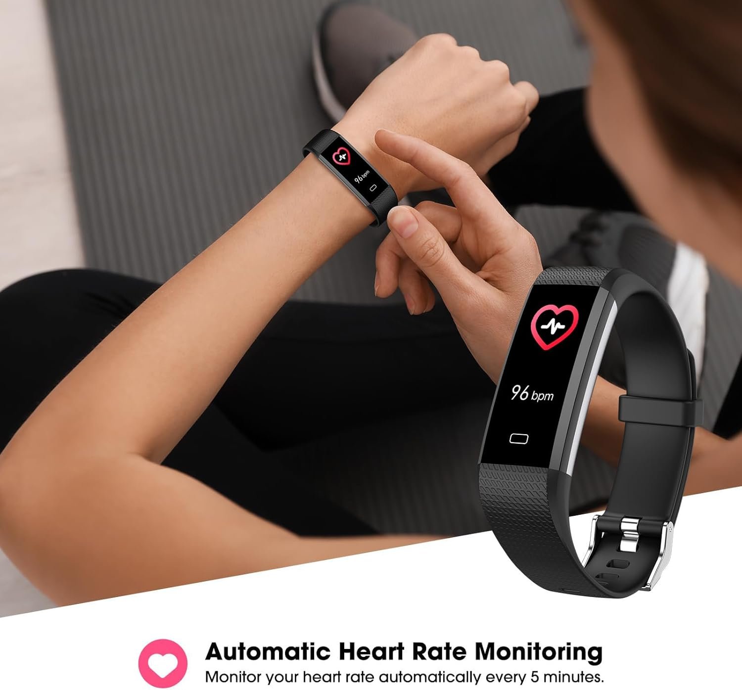 Fitness Tracker with Heart Rate Blood Oxygen Monitor, Activity Tracker Sleep Monitor Health Tracker, Smart Watch Pedometer Step Calories Counter, Fitness Watches for Men Women - Image 4