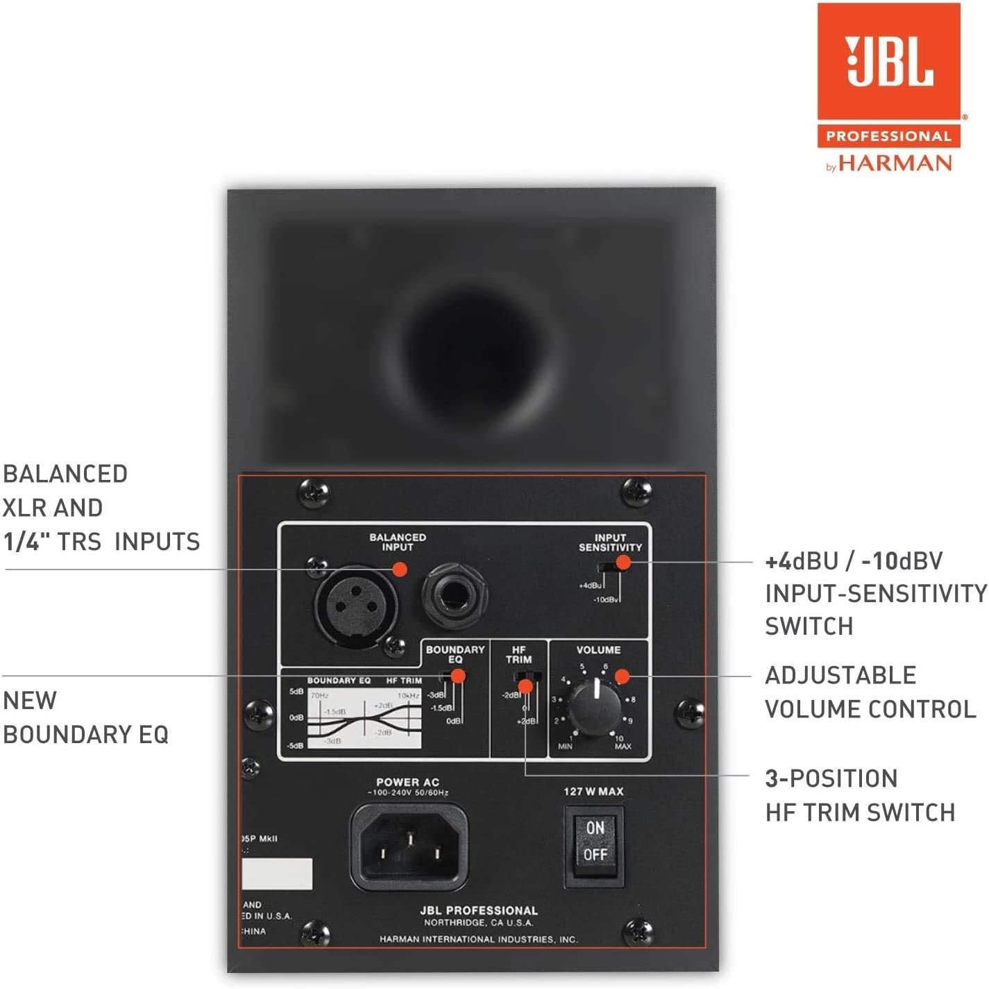 (2) JBL 305P MkII 5" 2-Way Active Powered Studio Reference Monitors Speakers - Image 5