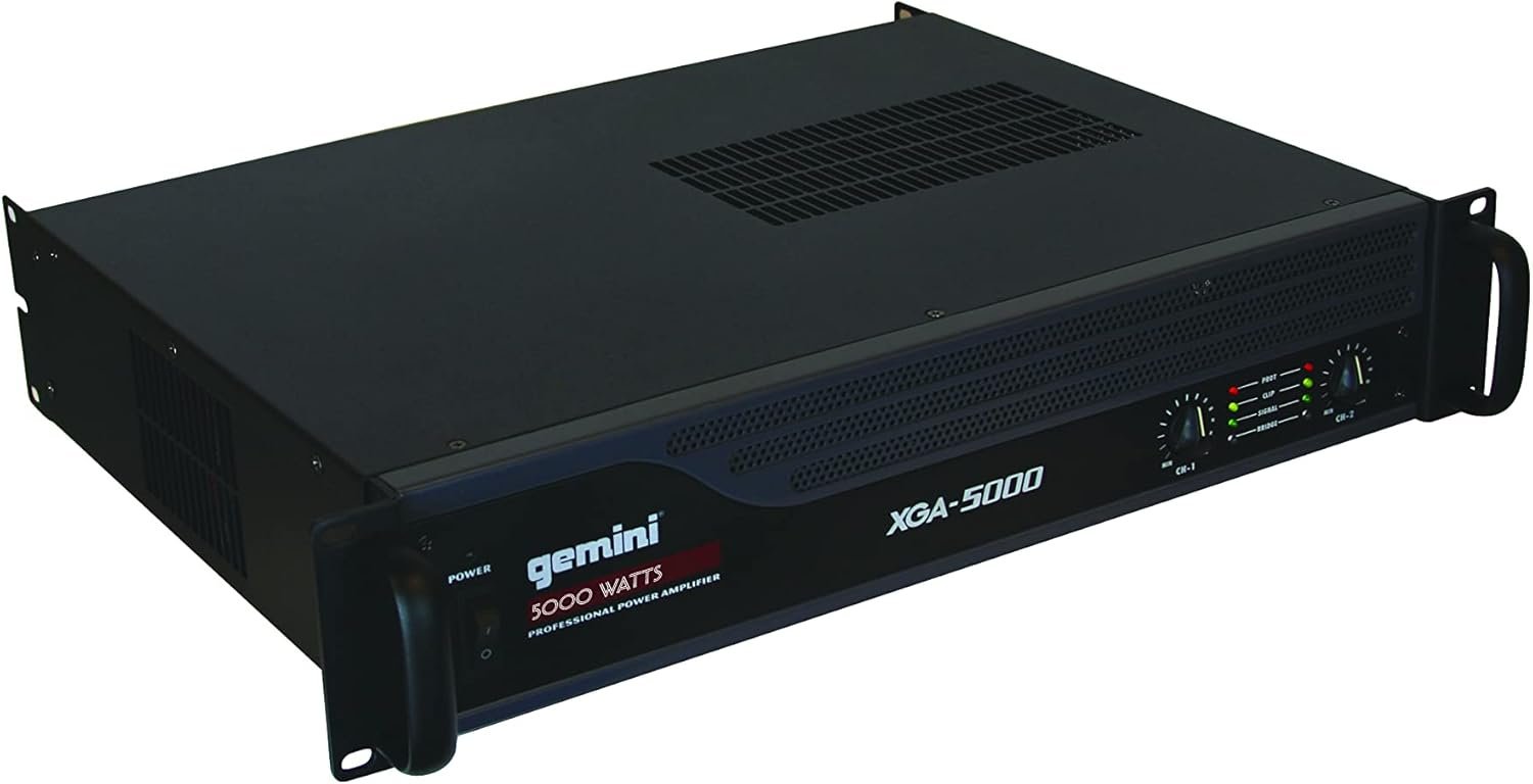 Gemini Professional 5000W 2-Channel Power Amplifier – High-Powered DJ & PA Audio Amp with XLR/RCA Inputs, Bridge Mode, Built-in Protection & Cooling for Live Sound & Installations (XGA-5000) - Image 2