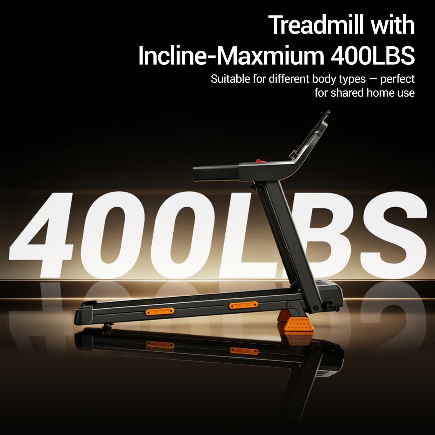 16% Treadmills for Home with Handle, 3 in 1 Portable Treadmill with Incline, Foldable Treadmill with Three Screen, 12 Preset Programs, 400LBS - Image 6