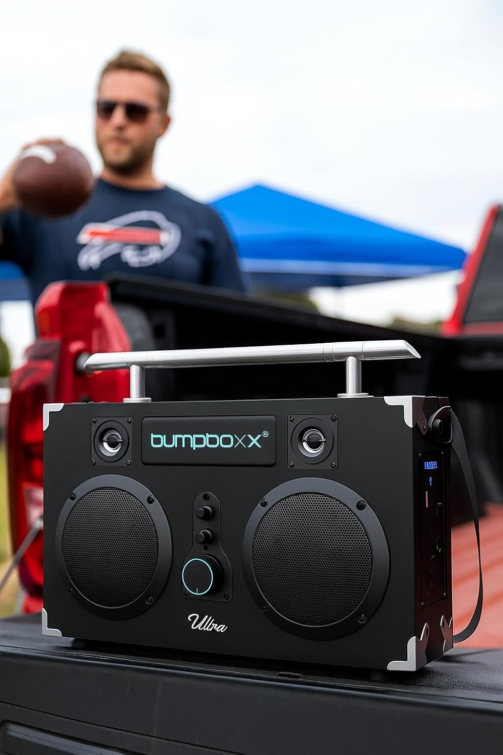 Bumpboxx Bluetooth Boombox Ultra Plus | Retro Boombox with Bluetooth Speaker | Includes Rechargeable Lithium Battery, Carrying Strap & Mic | Easy to Carry | NYC Graffiti - Image 6