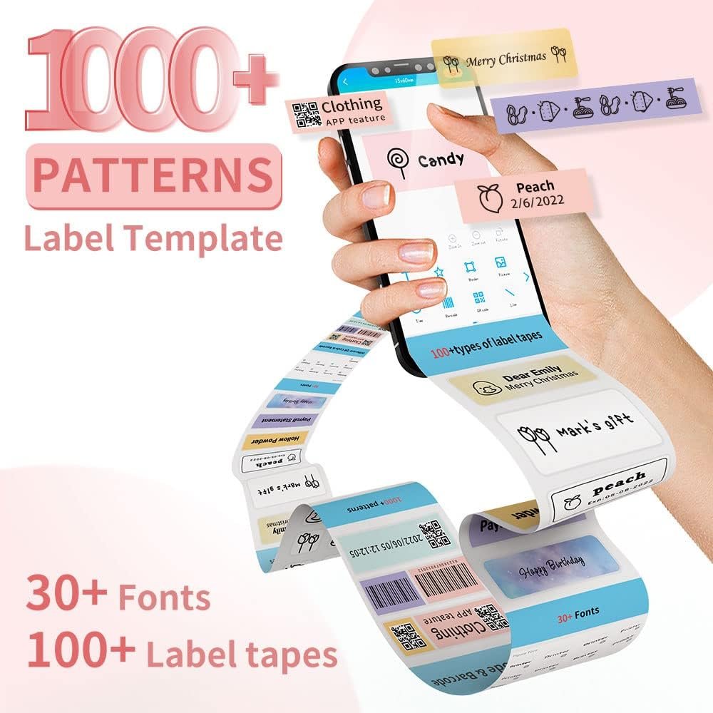 Phomemo Label Maker, D30 Label Maker Machine with Tape, Mini Bluetooth Label Makers, Small Portable Thermal Label Printer, Sticker Maker for Home Kitchen School Classroom Teacher Office Supplies - Image 5