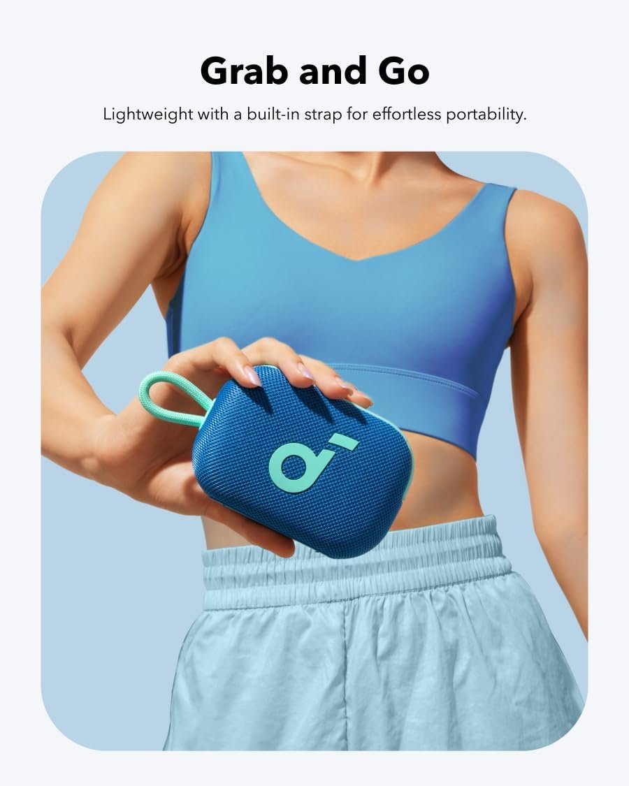 soundcore Select 4 Go Bluetooth Shower Speaker by Anker, IP67 Waterproof/Dustproof, Portable Wireless Speaker, 20H Playtime, Floatable, Powerful Sound, Electronics for Outdoors/Home/Office/Travel-Blue - Image 5