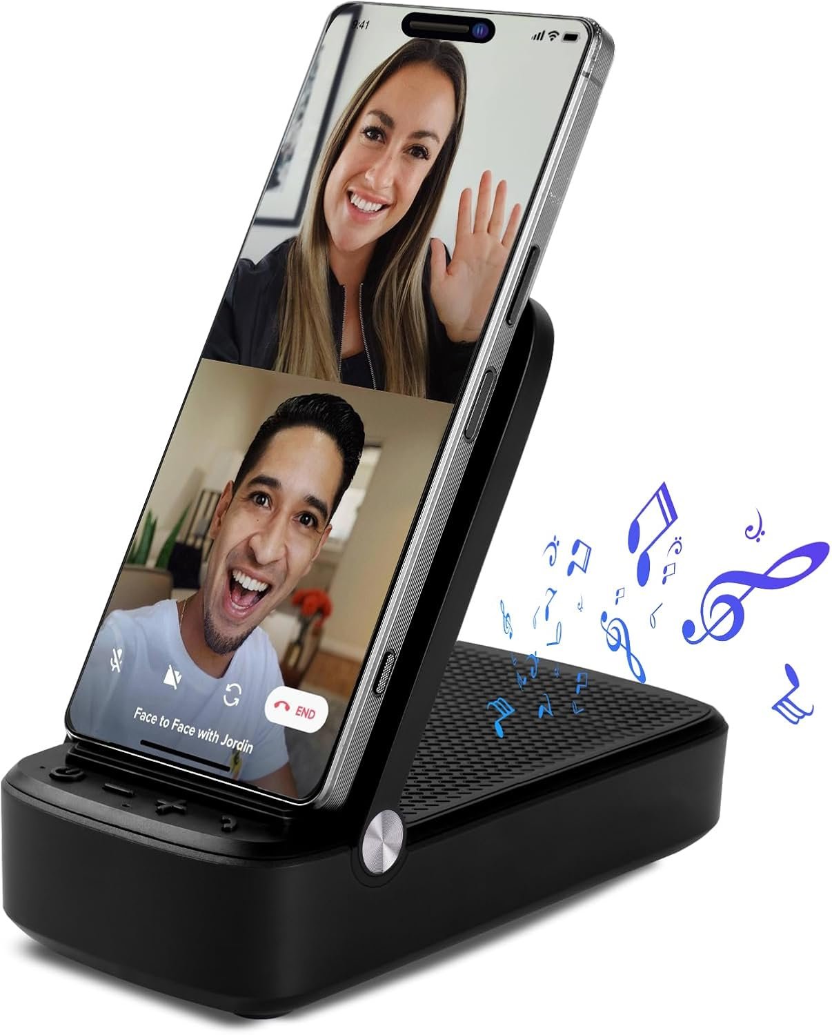 Gifts for Men Woman, Cell Phone Stand with Wireless Bluetooth Speaker,Anti-Slip Base HD Surround Sound Perfect for Home and Outdoors with iPhone/Samsung/iPad