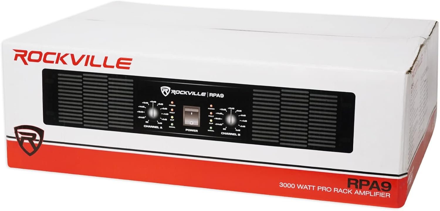 Rockville RPA9 3000W Peak/800W RMS 2 Channel Power Amplifier, High Output, Durable Build, Versatile Inputs, for DJs and Pro Audio - Image 5