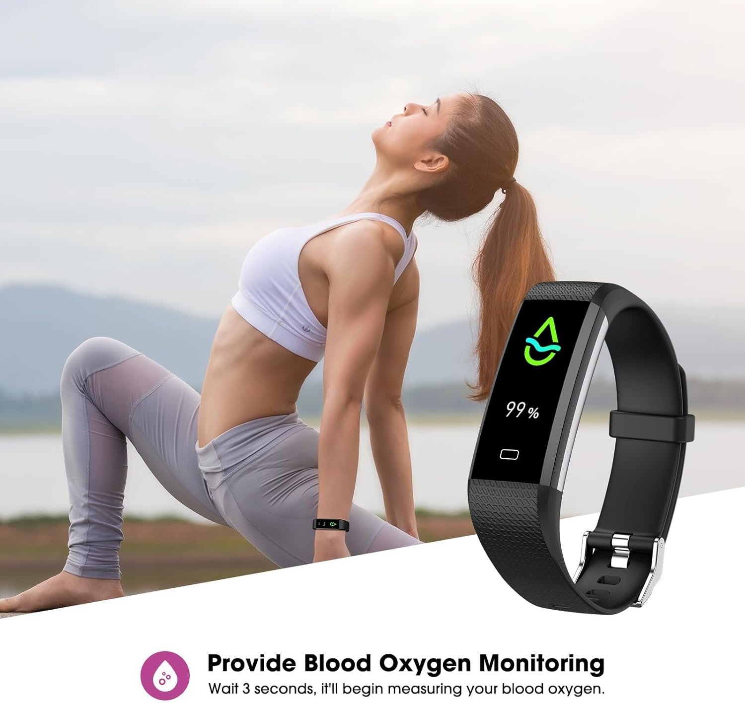 Fitness Tracker with Heart Rate Blood Oxygen Monitor, Activity Tracker Sleep Monitor Health Tracker, Smart Watch Pedometer Step Calories Counter, Fitness Watches for Men Women - Image 3