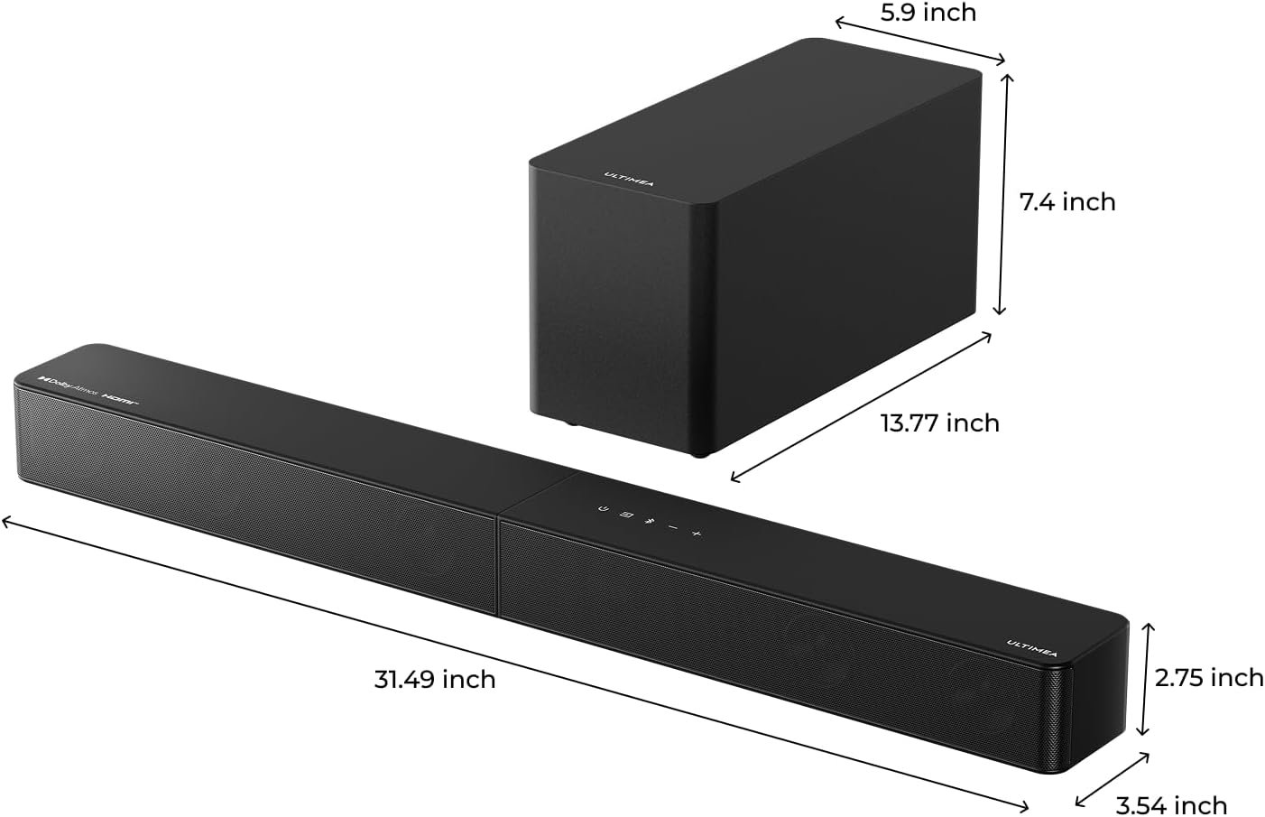 ULTIMEA 5.1CH Surround Sound Bar with Subwoofer, Dolby Atmos, VoiceMX, BassMX, APP, 300W Soundbar for Smart TV, Home Theater Surround Sound System for TV, Bluetooth 5.4, Poseidon M60 (2026 Model) - Image 9