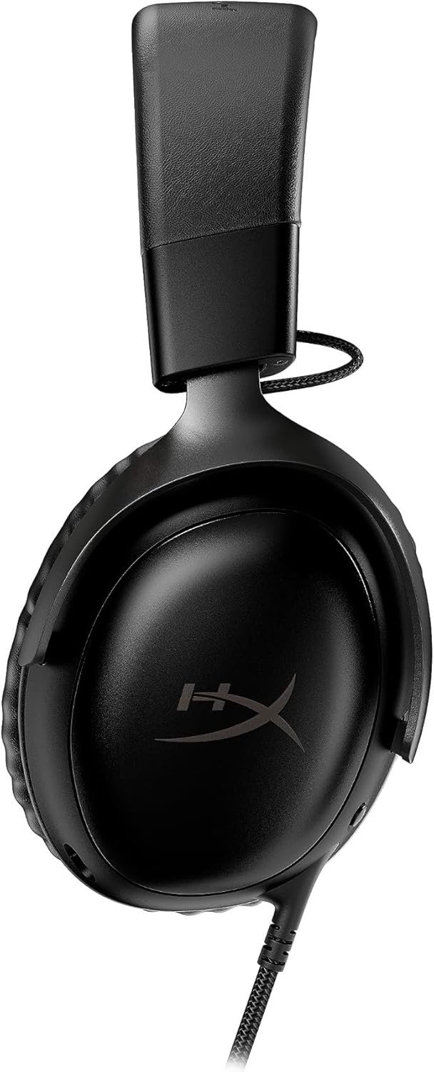 HyperX Cloud III – Wired Gaming Headset, PC, PS5, Xbox Series X|S, Angled 53mm Drivers, DTS Spatial Audio, Memory Foam, Durable Frame, Ultra-Clear 10mm Mic, USB-C, USB-A, 3.5mm – Black - Image 8