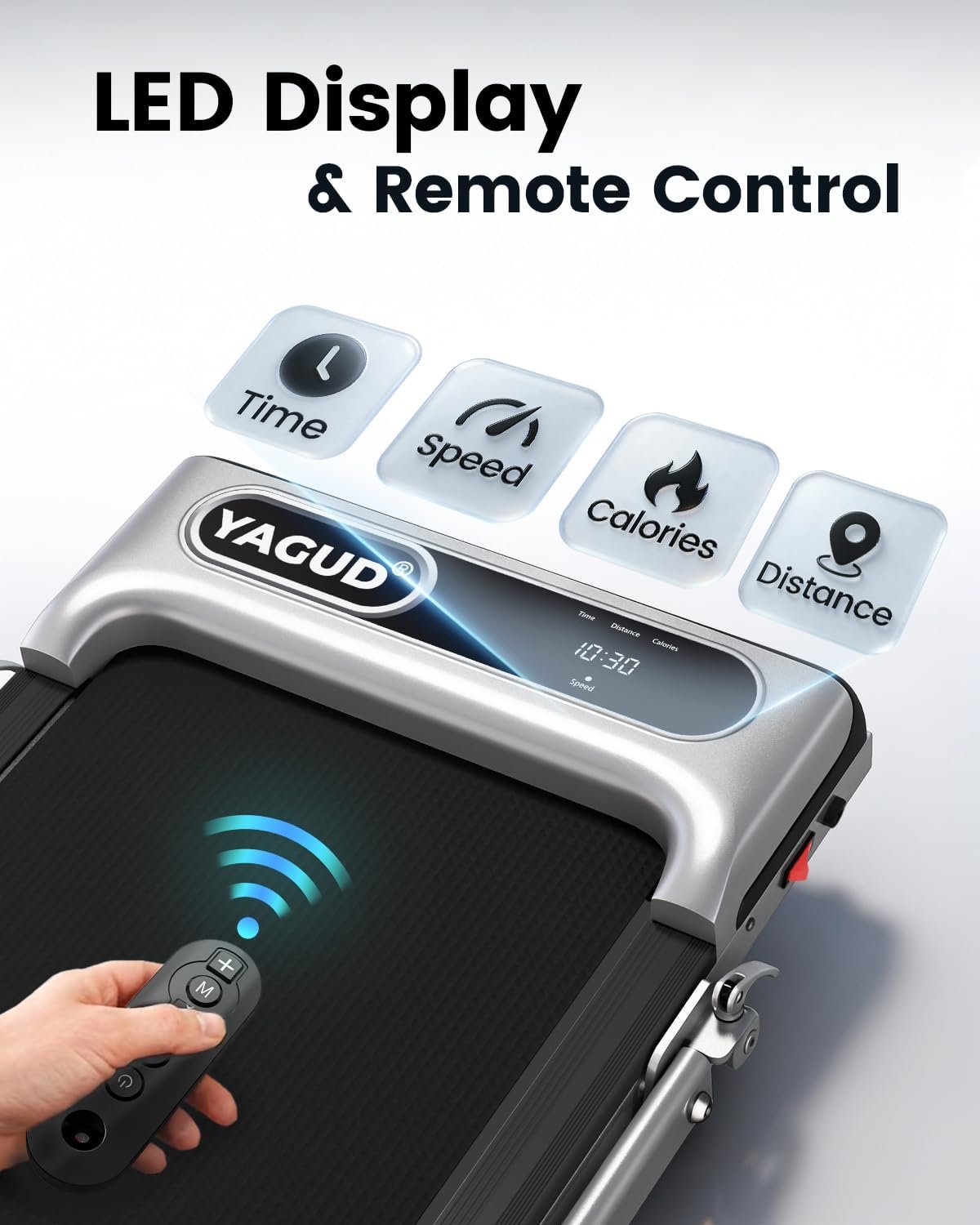 Yagud Walking Pad, Walking Pad Treadmill for Home Office, Portable Under Desk Treadmill with Remote Control and LED Display, Walking Jogging Running Machine - Image 8
