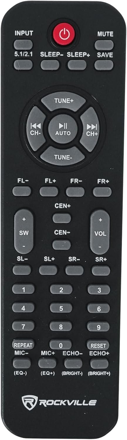 Rockville HTS820 1500W 5.1 Channel Home Theater System with 8" Subwoofer, Bluetooth, USB, Includes Remote and Speaker Mounts - Perfect for Movies, Music, Karaoke - Image 4