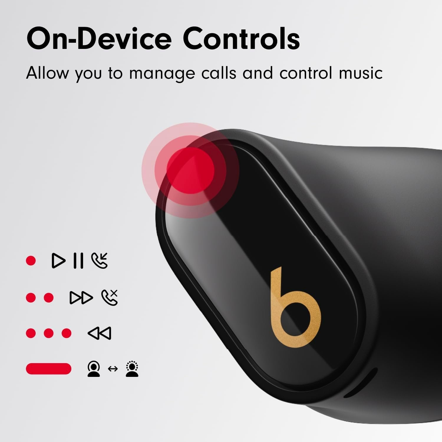 Beats Studio Buds + | True Wireless Noise Cancelling Earbuds, Enhanced Apple & Android Compatibility, Built-in Microphone, Sweat Resistant Bluetooth Headphones, Spatial Audio - Black/Gold - Image 5