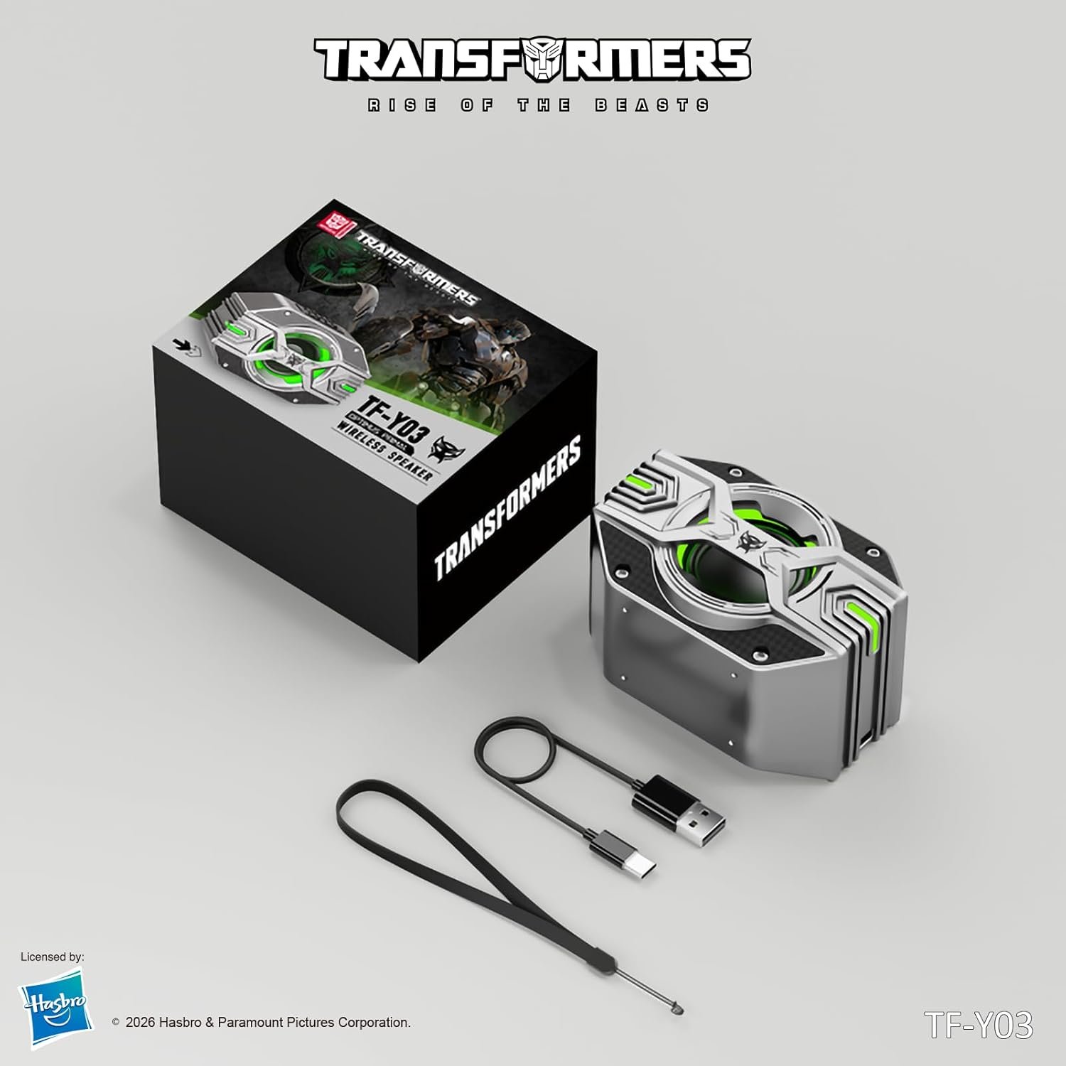 Transformers TF-Y03 CoreBlock Design Bluetooth TWS Speaker 5W Portable Wireless IPX5 Waterproof, 5H Playtime, 1200mAh, Deep Bass, Stereo Pairing, Built-in Mic, AUX/TF Card (Optimus Primal Gray) - Image 9
