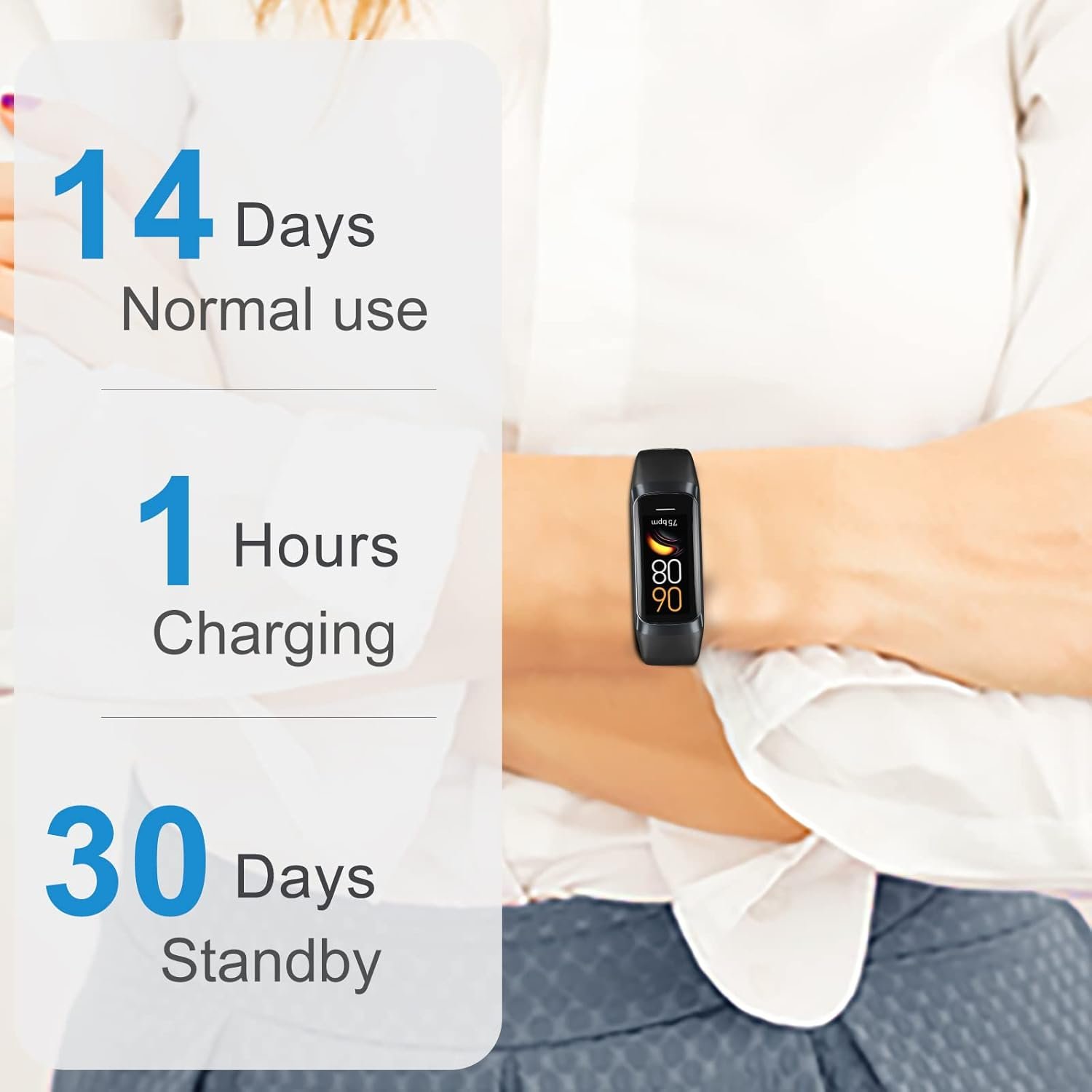 Zeacool Fitness Tracker with 24/7 Heart Rate, Blood Oxygen Blood Pressure Sleep Monitor, Activity Trackers 5 ATM Waterproof,Step Calorie Counter Pedometer Health Smart Watch for Women Men - Image 7