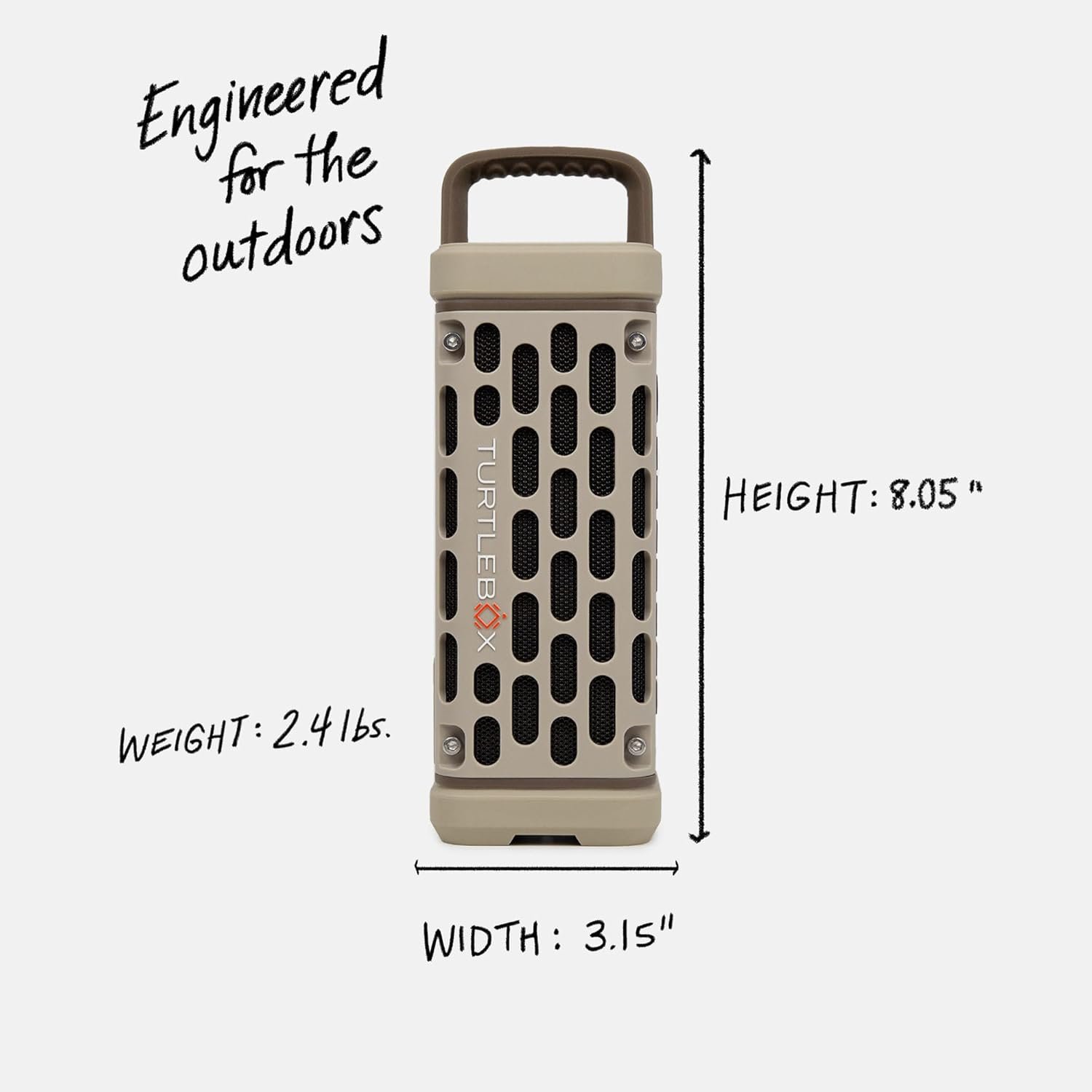 Turtlebox Ranger: Loud! Outdoor Portable Bluetooth 5.4 Speaker | Rugged, Waterproof, Ultra-Portable | Plays to 105db, Deep Bass, Shockproof, Unlimited Pairing for Full Stereo Experience, Tan - Image 2