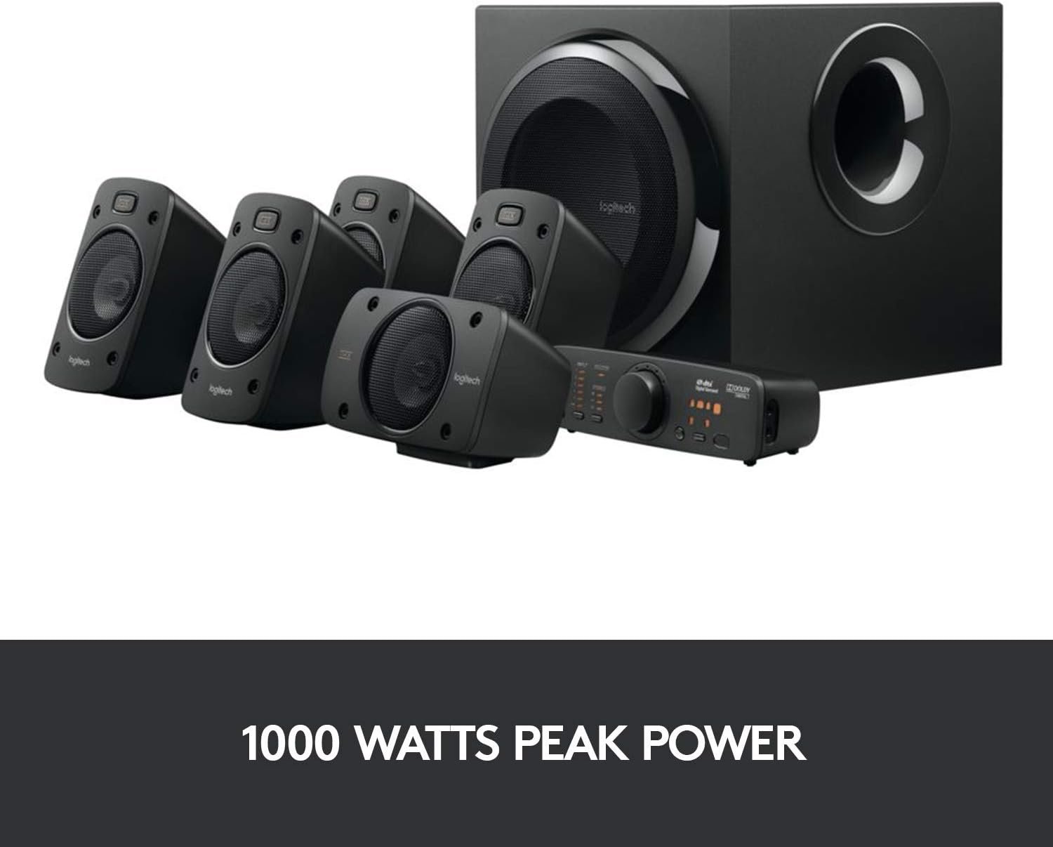 Logitech Z906 5.1 Surround Sound Speaker System - THX, Dolby Digital and DTS Digital Certified - Black - Image 5