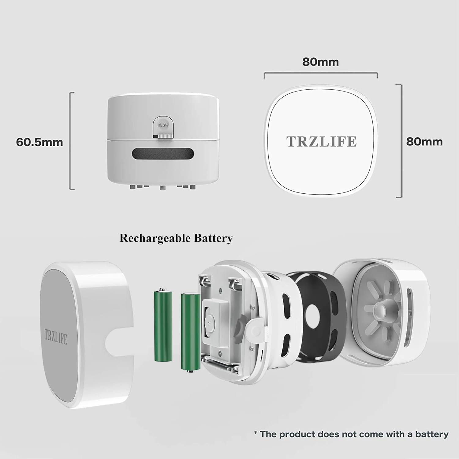 TRZLIFE USB Rechargeable Mini Desk Crumb Vacuum, Portable Cordless Desktop Cleaner for Keyboard, Desktop, Countertop, Drawer, Ideal Office Accessory Ideal Gift, White - Image 5