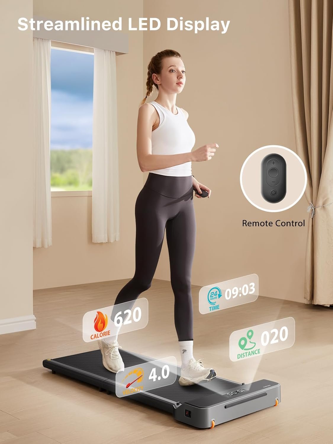 WALKINGPAD Foldable Walking Pad for Home Office, Under Desk Treadmill with Adaptive Speed Control, Compact Design for Small Spaces, No Assembly Needed - Image 3