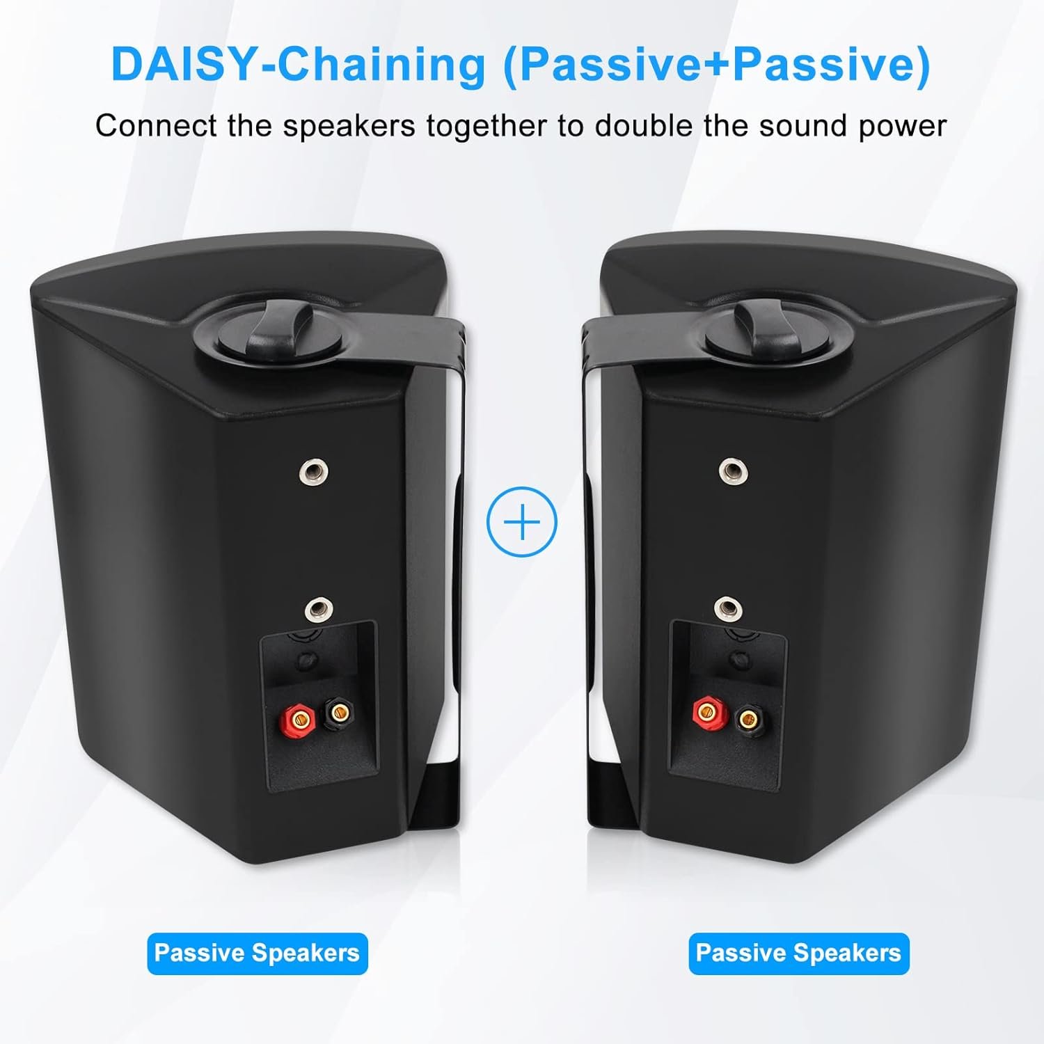 Herdio 6.5 Inch 400W Outdoor Speakers Wired Waterproof with Powerful Bass,Wall Mount Speakers for Patio Garage Covered Deck,All-Weather(Pair,Black) - Image 3
