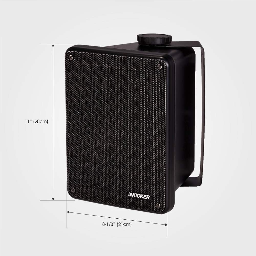 KICKER KB6B 2-Way Full Range Indoor Outdoor Speakers (Pair) Weatherproof Speakers for Patio Garage Poolside in-Home, 6.5 inch woofer, 2x5 inch Horn Tweeter Black - Image 5