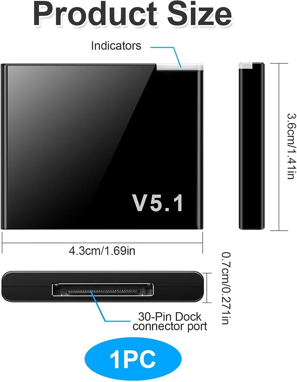 30 Pin Bluetooth Adapter Receiver for Bose iPod Sounddock and Other 30 Pin Dock Speakers, Portable Digital Music System Home Entertainment Speaker, Not for Car or Motorcycle - Image 6
