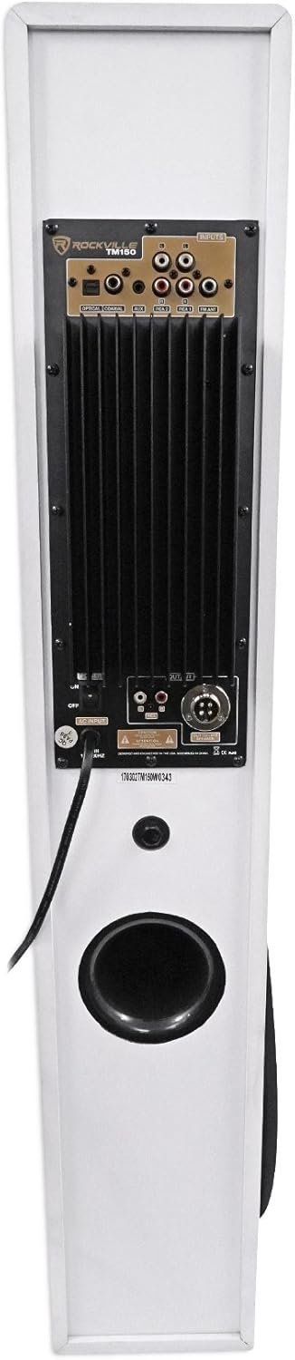 Rockville TM150W Powered Home Theater Tower Speaker System, White, 1000W, 10" Subwoofers, Bluetooth, USB/SD Playback, FM Radio, Remote Control, Karaoke Ready, Perfect for Home Entertainment - Image 4