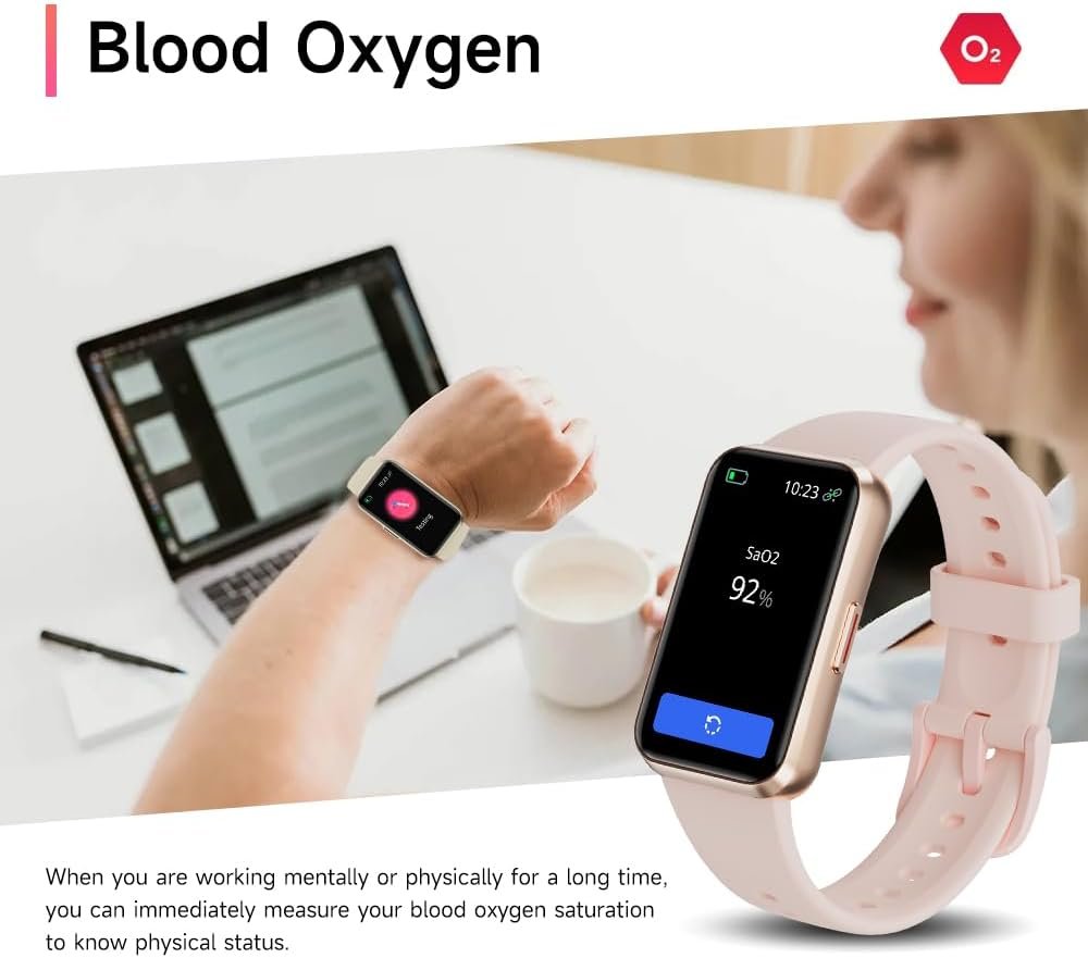 Fitness Trackers,Blood Oxygen Heart Rate Sleep Monitor,1.47‘’ OLED Display,Smart Band 24/7 Health Monitoring,Calorie Pedometer Steps Counter Activity watchs/Notifications(Black) - Image 3