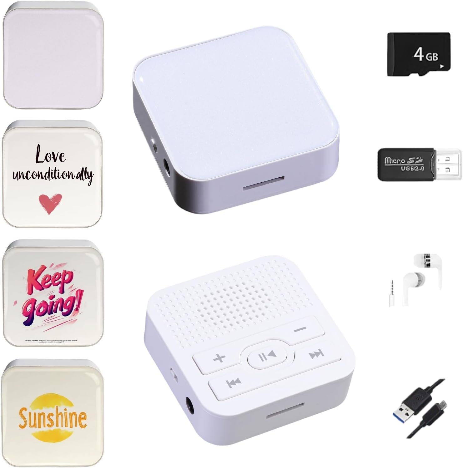 MP3 Player: Portable, Screen-Free, with Wired Headphones & Speaker Play. with 4GB Memory Card (Stores 500+ Songs), HD Resin Panel, Ideal Student Gift. (Sunshine) - Image 2