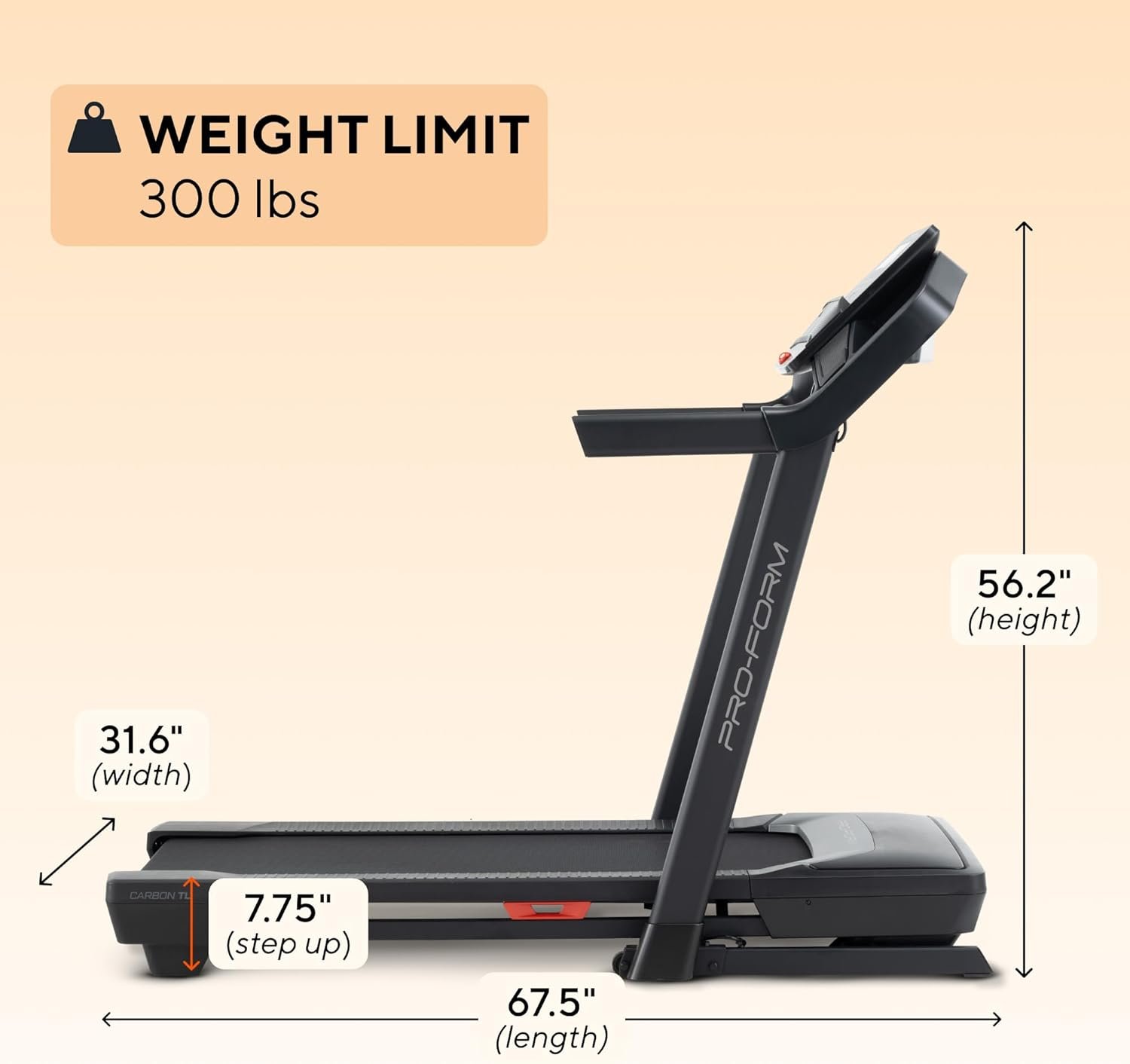 Proform Carbon Treadmills: Treadmills for Walking and Running with Built-in Fan and SpaceSaver Design - Image 6