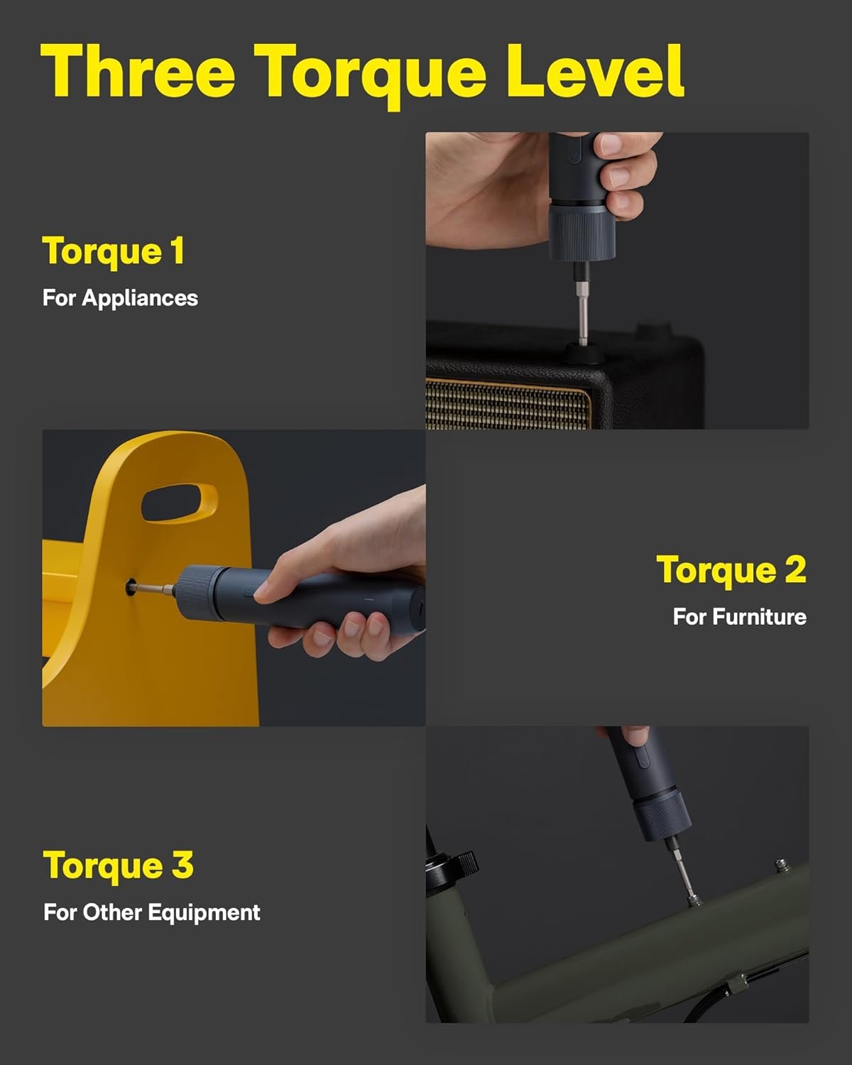 HOTO 25-Piece Upgraded Electric Screwdriver Kit, 1/4'' Hex, Magnetic Lid, 1500mAh Rechargeable Cordless Screwdriver, LED Light, Ideal for Furniture Assembly, Home Repair & Garage Projects - Image 3