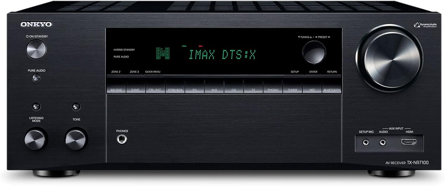 Onkyo TX-NR7100 9.2-Channel AV Receiver - 100 Watts Per Channel, Dirac Live Out of Box, Works with Sonos Certified, THX Certified and More